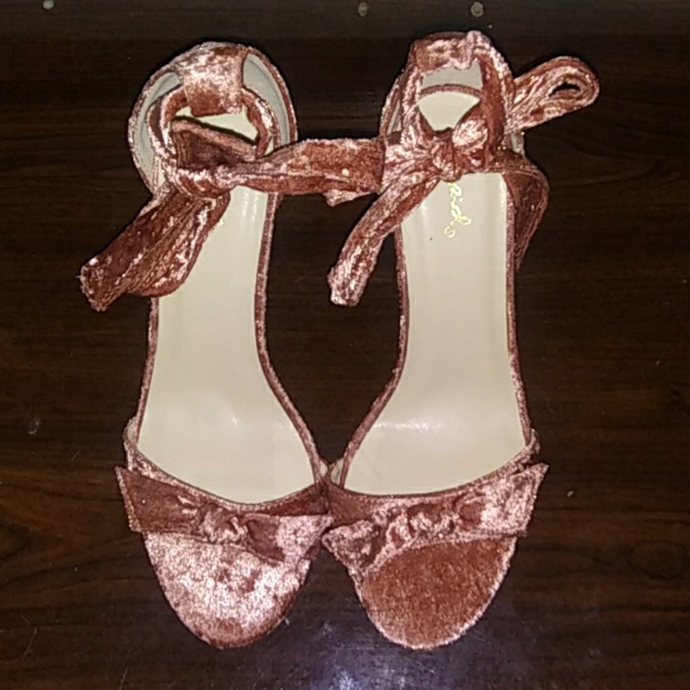 Velvet Open toe heels
